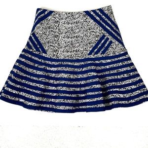 NWT Do+Be Colorful Blue/Grey Skater Mini Skirt Fully Lined Size S